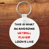 Porte-clés joueur de netball, génial (Recto)