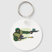 Porte-clés Joueur de Paintball avec double marqueur Action Sp (Recto)