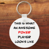 Porte-clés joueur de poker, génial (Recto)