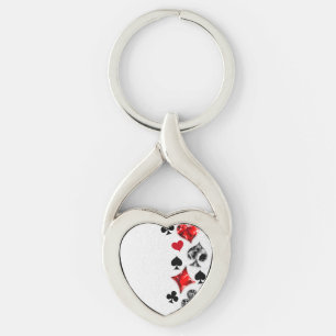 Porte-clés Joueur de poker Joueur de cartes de jouer costumes