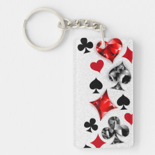 Porte-clés Joueur de poker Joueur de cartes de jouer costumes
