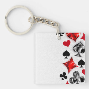 Porte-clés Joueur de poker Joueur de cartes de jouer costumes