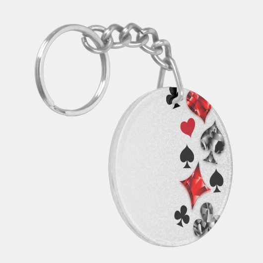 Porte-clés Joueur de poker Joueur de cartes de jouer costumes (Devant gauche)
