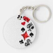 Porte-clés Joueur de poker Joueur de cartes de jouer costumes (Dos)