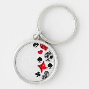Porte-clés Joueur de poker Joueur de cartes de jouer costumes