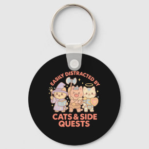 Porte-clés Joueur de Rpg Chats Nerds Quête Secondaire Distrai