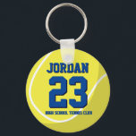 Porte-clés Joueur de tennis Numéro École Sports Équipe<br><div class="desc">Une épingle parfaite pour les amateurs de sport,  athlètes,  joueurs,  entraîneur ou capitaine de l'équipe de tennis. Vous pouvez customiser le libellé pour s'adapter à n'importe quel événement avec ce thème sportif,  que ce soit l'anniversaire,  la célébration du championnat ou la fête gagnante.</div>