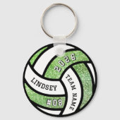 Porte-clés Joueur de volley-ball Parties scintillant verte (Recto)