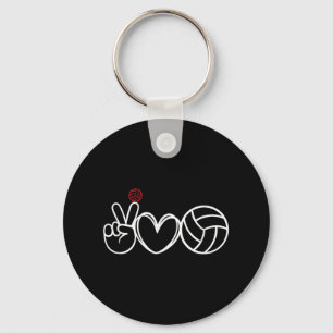 Porte-clés Joueur de volley-ball Peace Love Graphic