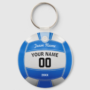 Porte-clés Joueur de volleyball Nom de l'année Team Blue