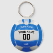 Porte-clés Joueur de volleyball Nom de l'année Team Blue (Verso)