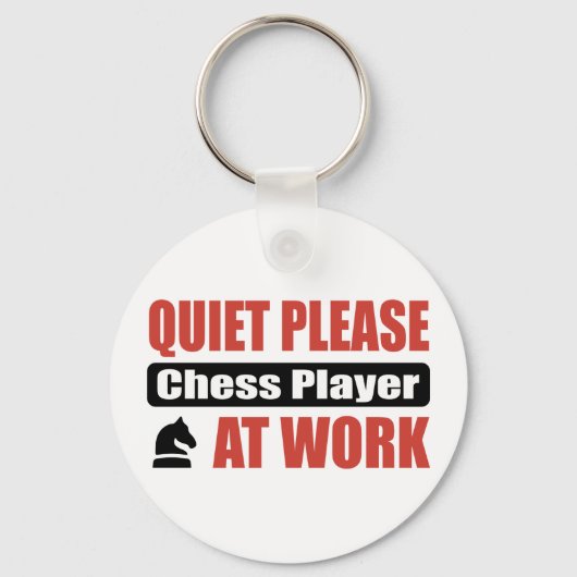 Porte-clés Joueur D'Échecs Au Travail (Recto)