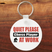 Porte-clés Joueur D'Échecs Au Travail (Recto)