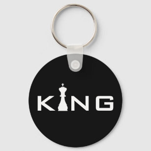 Porte-clés Joueur d'échecs cool King Typography