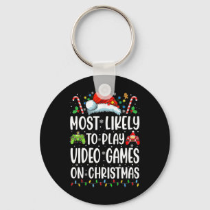 Porte-clés Joueur drôle le plus susceptible de jouer à des je