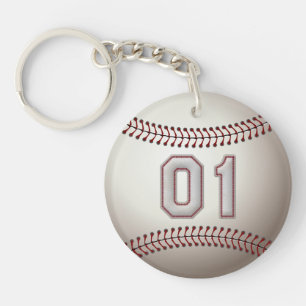 Porte-clés Joueur numéro 01 - points frais de base-ball