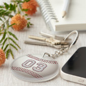 Porte-clés Joueur numéro 03 - points frais de base-ball (Devant droit)