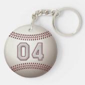 Porte-clés Joueur numéro 04 - points frais de base-ball (Dos)