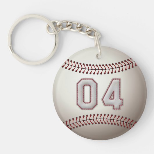 Porte-clés Joueur numéro 04 - points frais de base-ball (Devant)