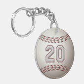 Porte-clés Joueur numéro 20 - points frais de base-ball (Devant gauche)