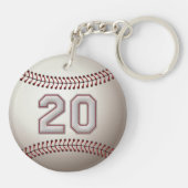 Porte-clés Joueur numéro 20 - points frais de base-ball (Dos)