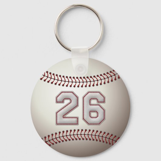 Porte-clés Joueur numéro 26 - Cool de baseball (Recto)