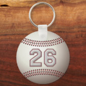 Porte-clés Joueur numéro 26 - Cool de baseball (Recto)