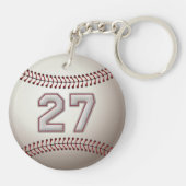 Porte-clés Joueur numéro 27 - points frais de base-ball (Dos)