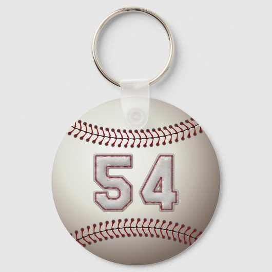 Porte-clés Joueur numéro 54 - Cool de baseball (Recto)