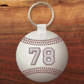 Porte-clés Joueur numéro 78 - Cool Baseball Stitches (Recto)