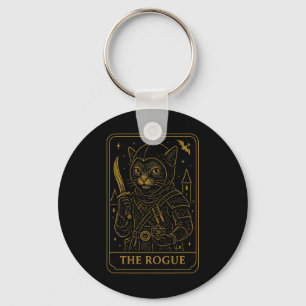 Porte-clés Joueur Rpg Rogue D20 Dés Fouiné Geek Chat Hommes F
