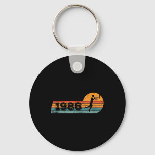Porte-clés Joueurs de basket-ball Vintage Né 1986 Anniversair