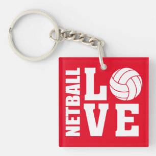 Porte-clés Joueurs de netball, Rouge, AMOUR DE NETBALL