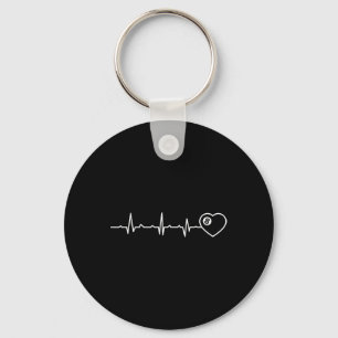 Porte-clés Joueurs de piscine Heartbeat Billard 8 Ball