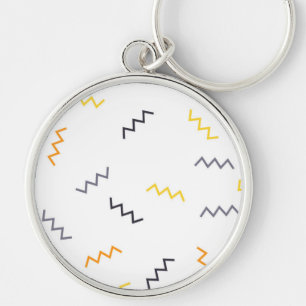 Porte-clés Joueuse, colorée, tendance, moderne zigzags memphi