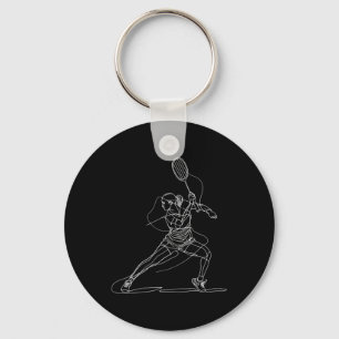 Porte-clés Joueuse de badminton Dessin Jeu de navette pour G