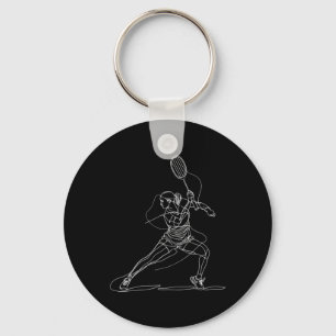 Porte-clés Joueuse de badminton Dessin Jeu de navette pour G