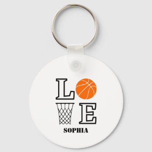 Porte-clés Joueuse de basket-ball, fille de basket-ball Anniv