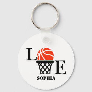 Porte-clés Joueuse de basket-ball, fille de basket-ball Anniv