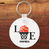 Porte-clés Joueuse de basket-ball, fille de basket-ball Anniv (Recto)