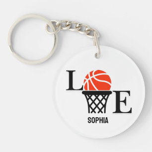 Porte-clés Joueuse de basket-ball, fille de basket-ball Anniv