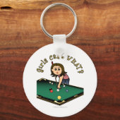 Porte-clés Joueuse de billard féminine légère (Recto)