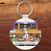 Porte-clés Joueuse de bingo personnalisée - Dessin féminin (Recto)