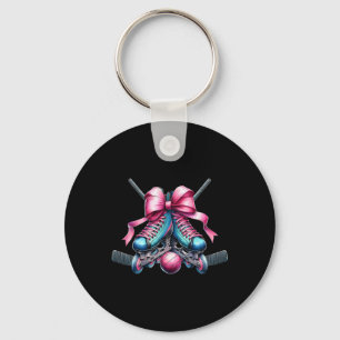 Porte-clés Joueuse de hockey en ligne à nœud coquette Maman M