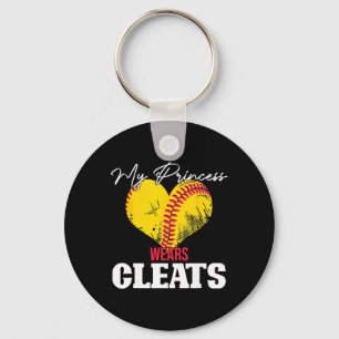 Porte-clés Joueuse de softball Femmes Filles Princesse Crampo