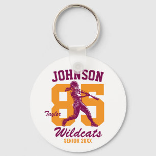 Porte-clés Joueuse de softball senior École Sports Fille Base
