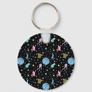 Porte-clés Joueuses de basket-ball - Motif d'étoiles