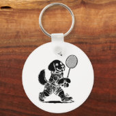 Porte-clés Jouons à Badminton Player Shuttle Racket (Recto)