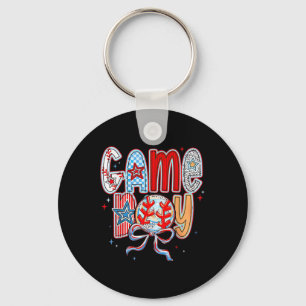 Porte-clés Jour de Baseball Coquette Mama À damiers Mères