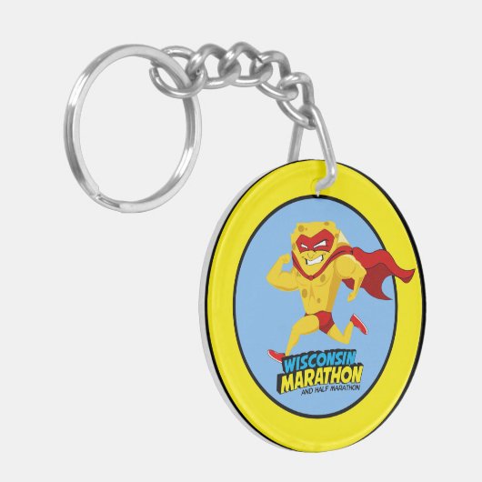 Porte-clés Jour de course de marathon du Wisconsin (Devant gauche)